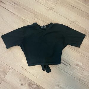 Black tie back/open back t-shirt